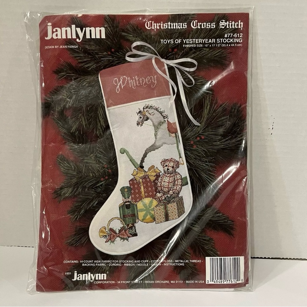 NISP - Janlynn Cross Stitch Kit Toys of Yesteryear Stocking 77-612